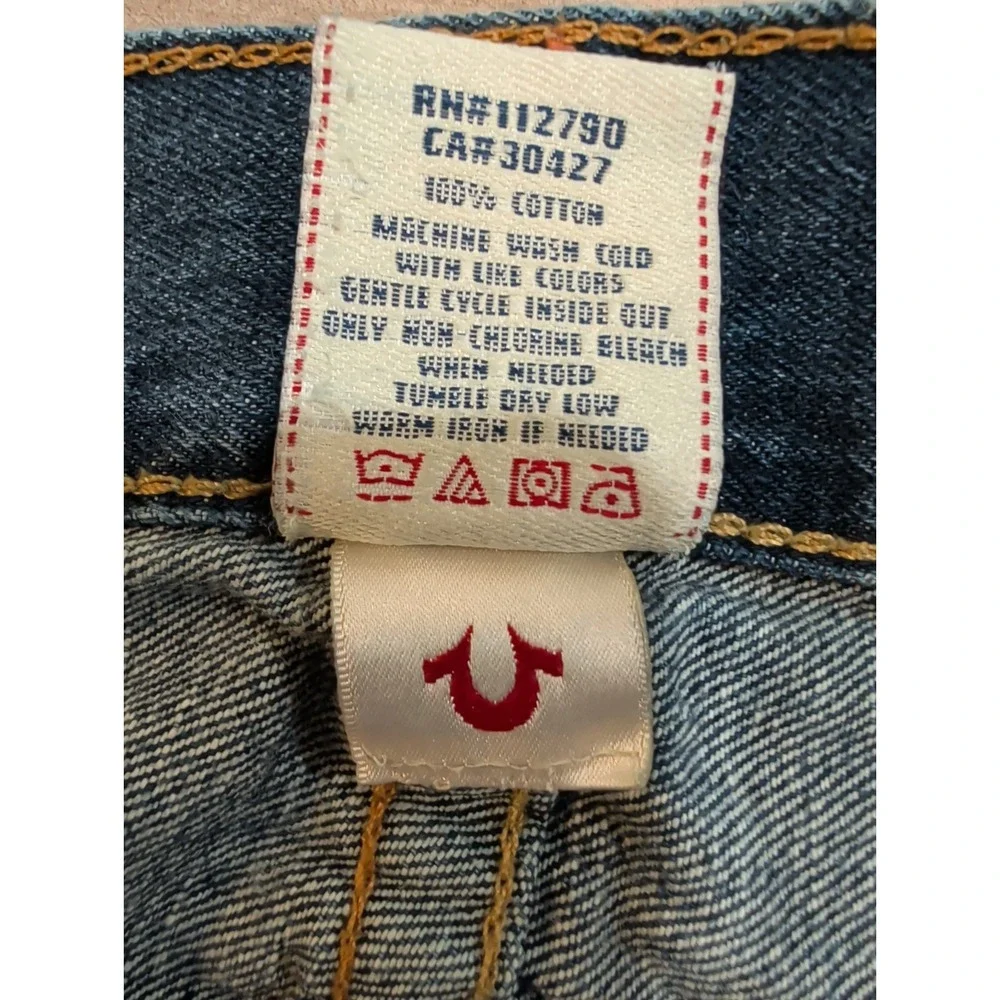 Vtg Y2K True Religion Billy Jeans Mens 33 Made in USA Straight Flap Pocket Denim